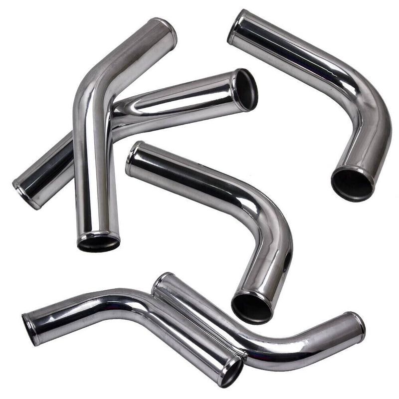 2.5" Universal Aluminum Turbo Intercooler Elbow Pipe Kit 8 Pieces Silver