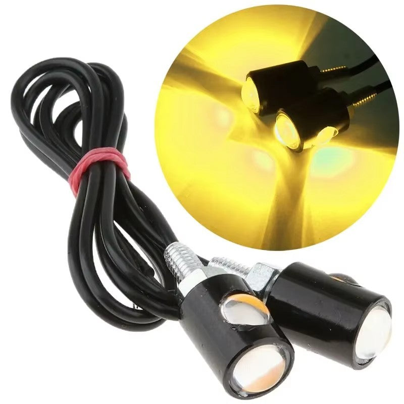 Universal Motorcycle Mini LED Turn Signals Indicator Amber Blinker Light 4X