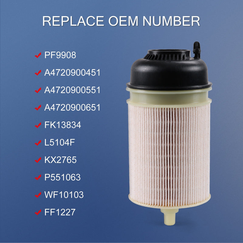 PF9908 Fuel Filter and Oil Filter P551005 for Freightliner Cascadia DD13 DD15 DD