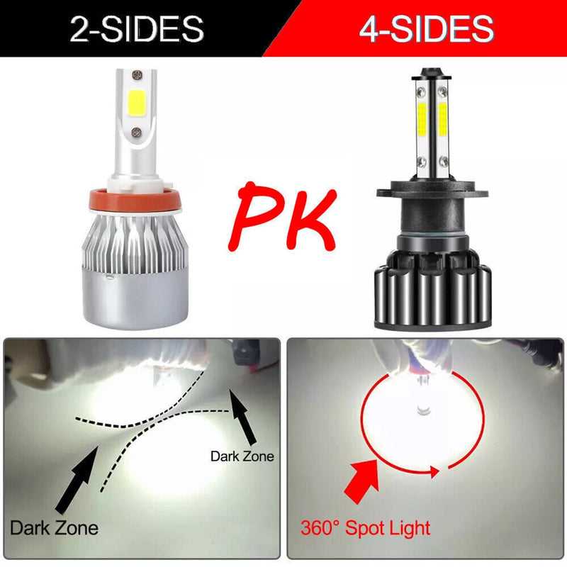 Cadillac Escalade LED HID Headlight Fog Light 6 Bulbs for 2007-2008