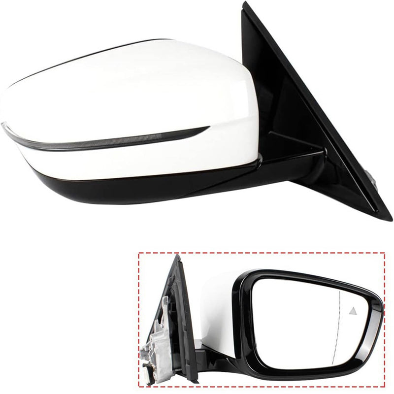 Passenger Side Mirror Blind Spot White for 2019-2023 BMW 320i 330i 330e