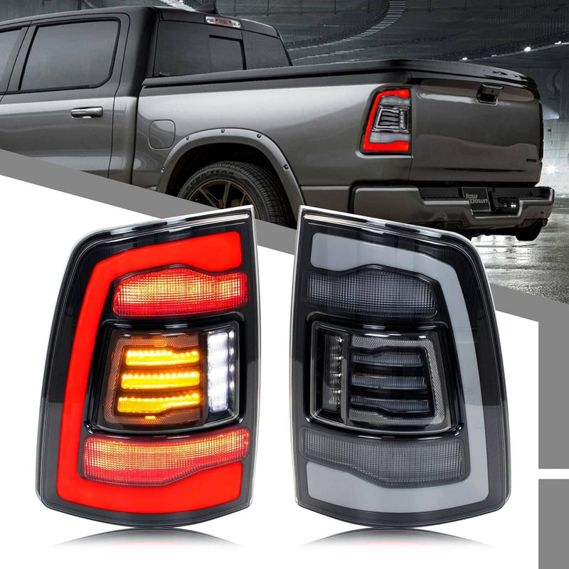 LED Tail Light Pair for Dodge Ram 1500 2500 3500 2009-2018 Clear Lens Rear