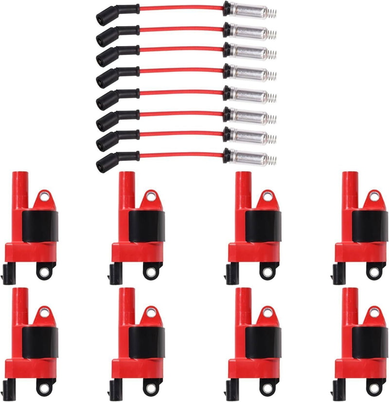 UF414 Ignition Coil Spark Plug Wire Set for Chevy GMC 5.3L 6.2L V8