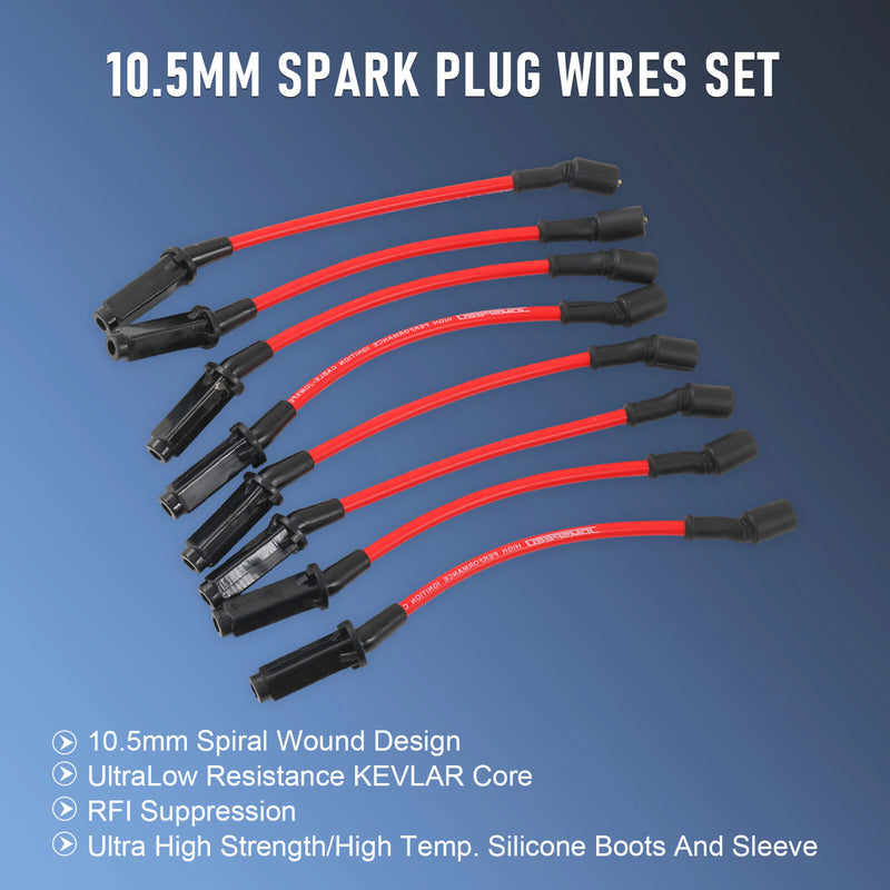 JDMSPEED Spark Plug Wires Set for Chevy GMC LS1 Vortec 4.8L 5.3L 6.0L