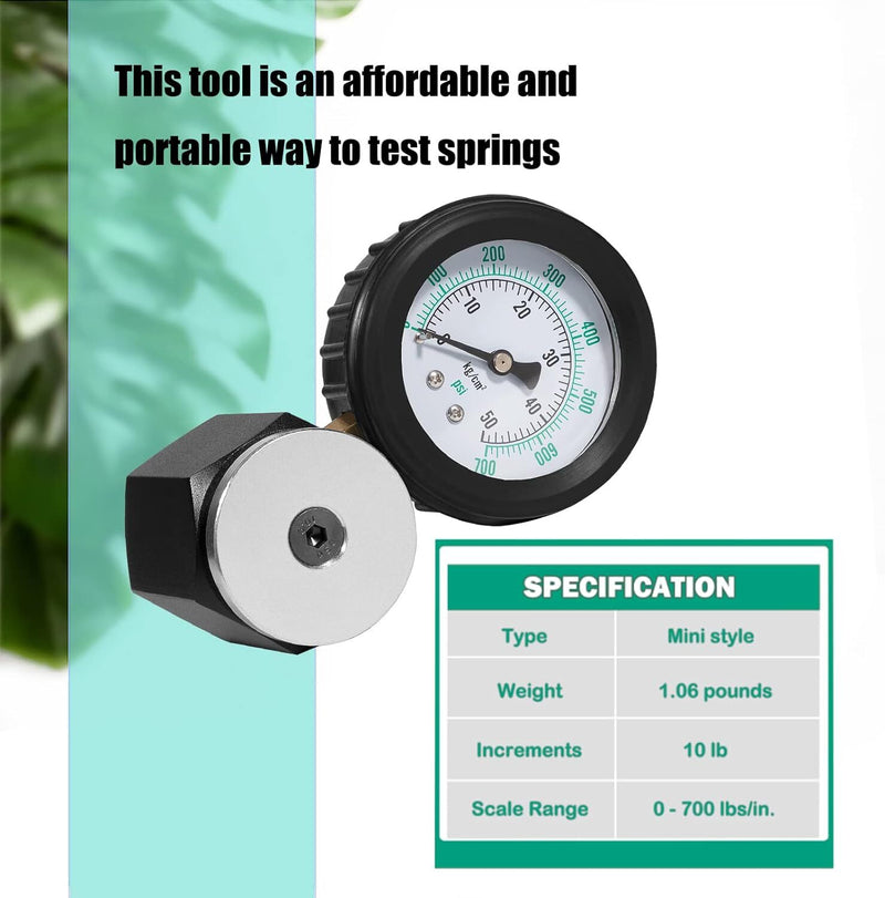 66834 Universal Mini Valve Spring Pressure Tester Gauge 0-700 PSI 0-50 KG/CM2