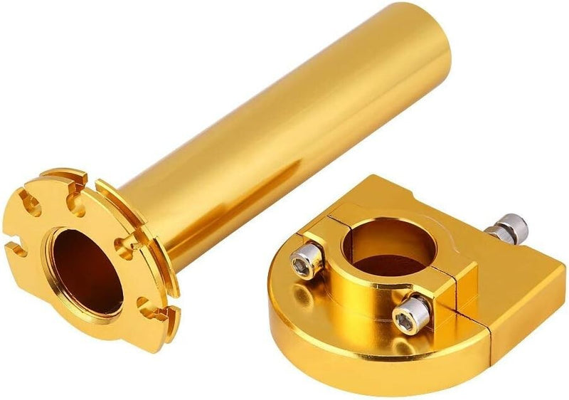 7/8 Inch Turn Twist Throttle Handle Bar Throttle Tube Universal Gold for Motorcy