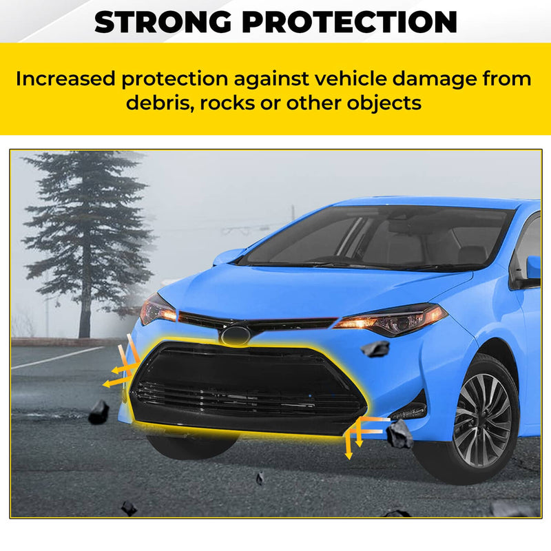 DURAFORCE Front Bumper Lower Grille Black for Toyota Corolla L LE XLE 2017-2019