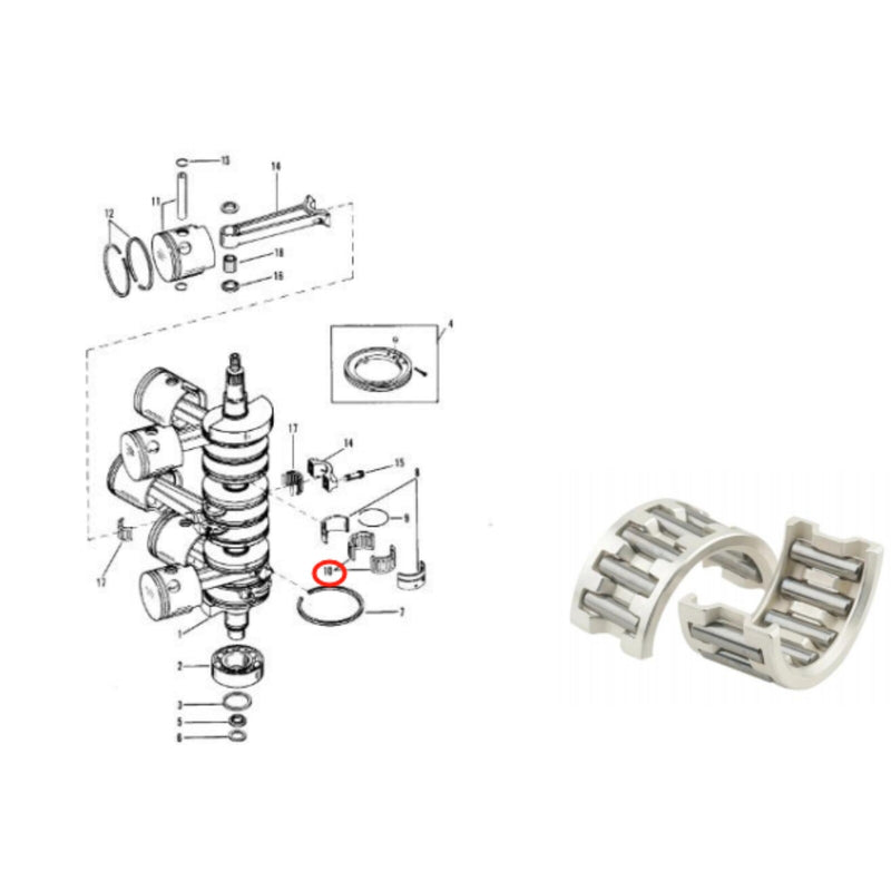17514A1 31-8M0045428 Connecting Rod Bearing for Mercury Optimax 30-200HP