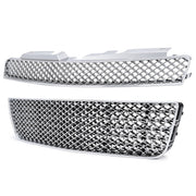 DURAFORCE Chrome Mesh Front Upper Lower Bumper Grille for Chevy Impala Limited 2006-2016