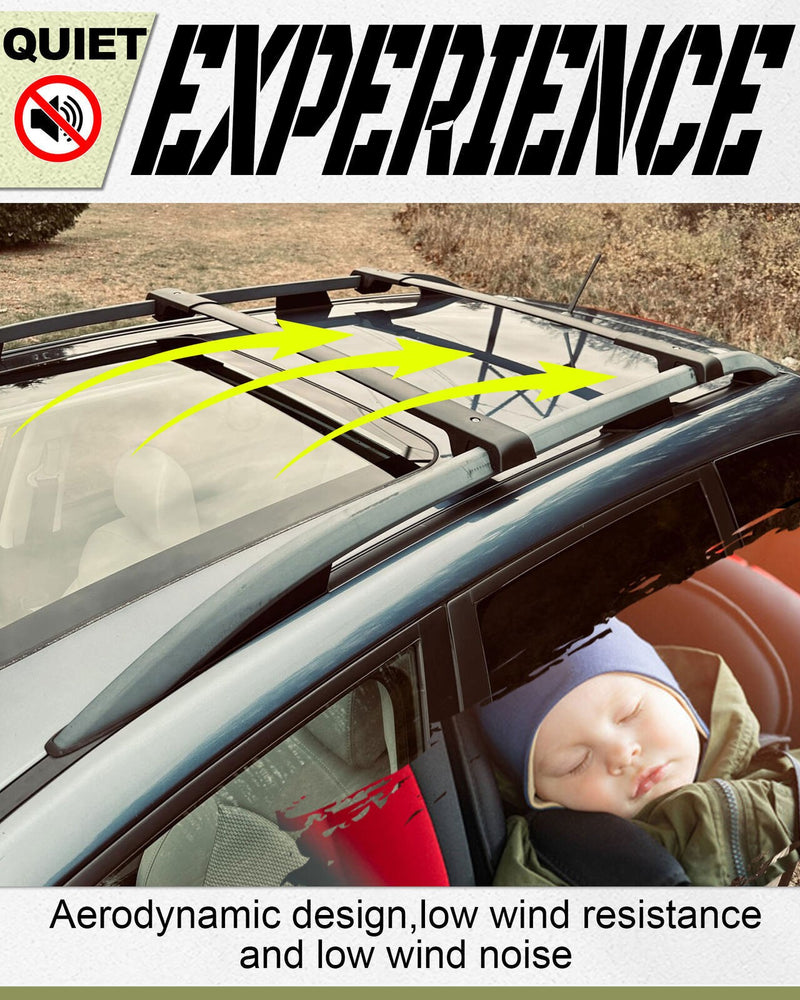 Aluminum Roof Rack Cross Bars Rail for Subaru Forester 2014-2024 Pair Black