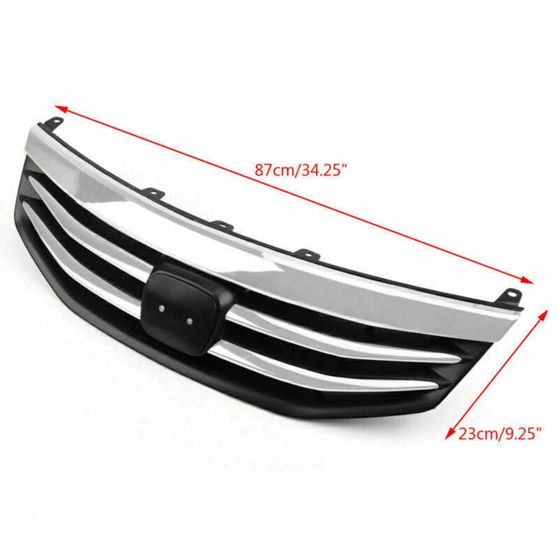 DURAFORCE Front Radiator Bumper Grille Front Upper Chrome Grill for Honda Accord 2011-2012