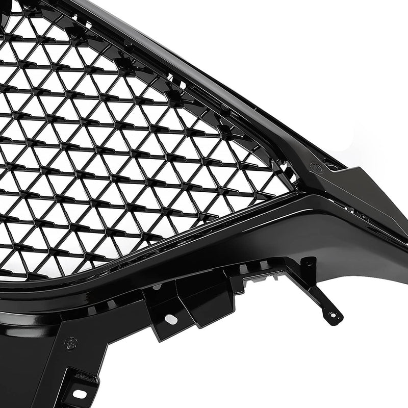 DURAFORCE 15 Honeycomb Upper Grille Bumper Assembly Set for Mazda 3 Axela 2014-2016 Black