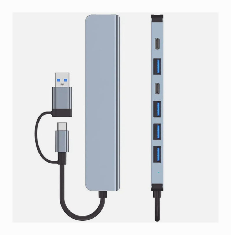 Adapter USB C HUB Type 7 8 Port 5G Speed Multi USB Splitter for PC Laptop Macboo