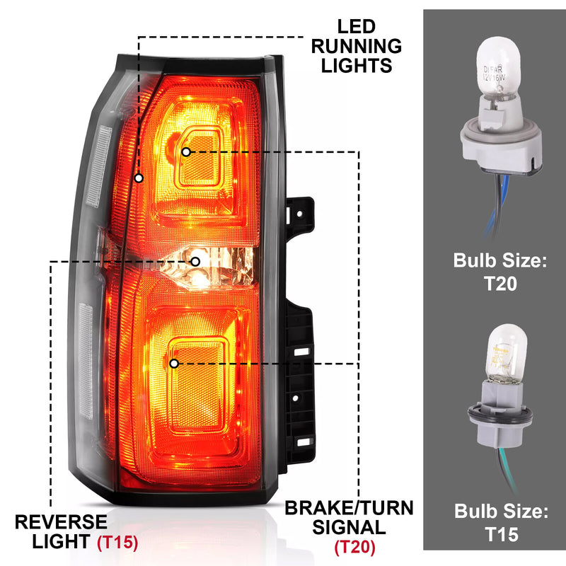 LED Tail Light Brake Lamp Driver Side Left for Chevy 2015-2020 Tahoe Suburban