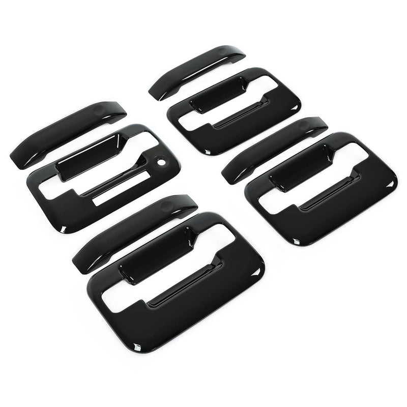 DURAFORCE Black Painted Door Handle Covers with Keypad for Ford F150 Crew Cab 2004-2014