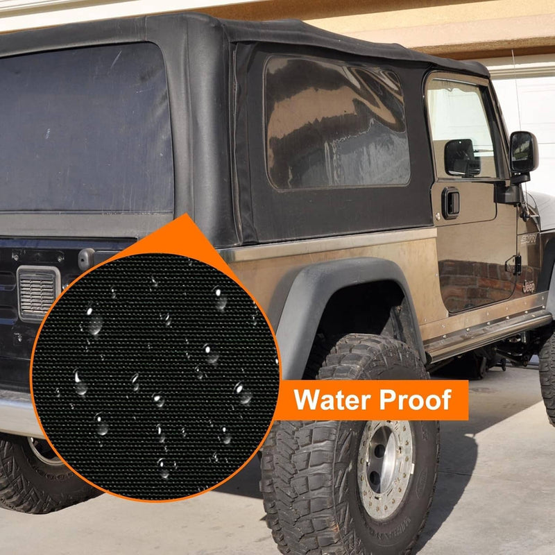 4Pcs Jeep Wrangler TJ Premium Rear Soft Top Upper Skins for 1997-2006 Jeep