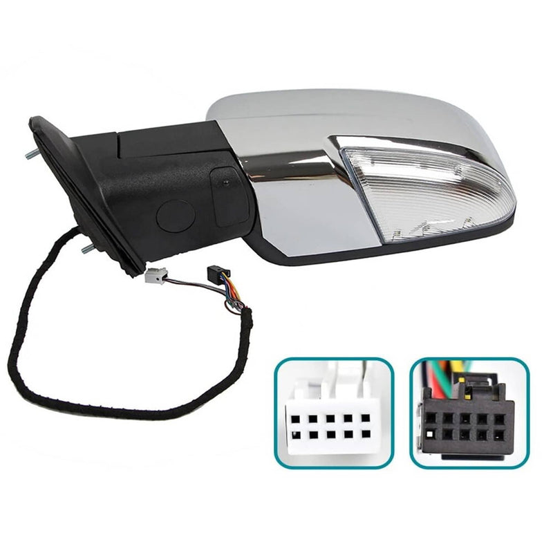 Driver Left Side Mirror Silver Cover Power Folding Signal for Ram 1500 2013-2018