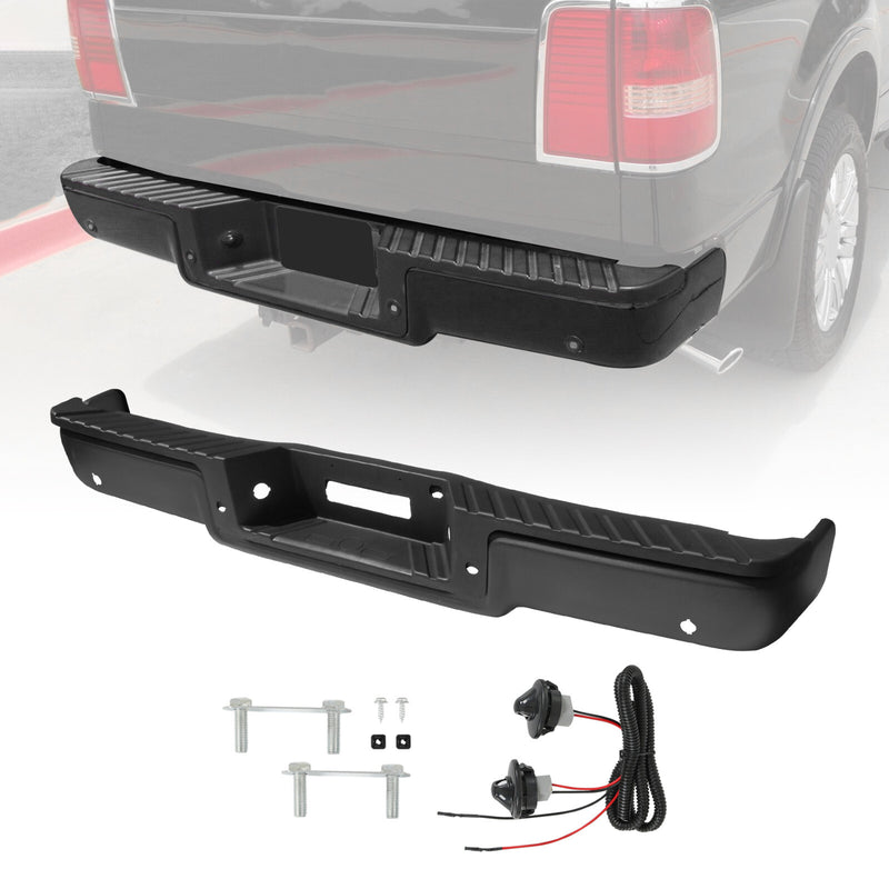 Rear Bumper Assembly Black Step Bumper with Hole for Ford F150 2006 2007 2008