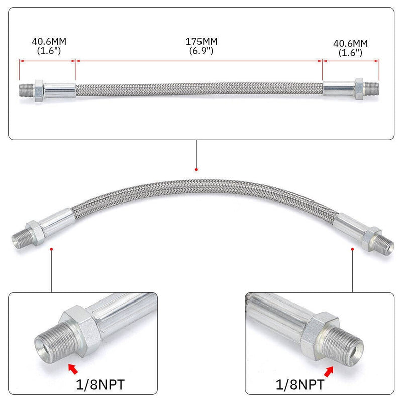 GM LS LS1 Throttle Body Bypass Coolant Steam Port Crossover Hose Braided Kit