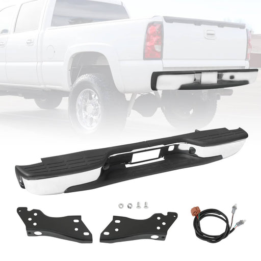 DURAFORCE Complete Chrome Rear Bumper for Chevy Silverado GMC Sierra 1500 2500 1999-2007