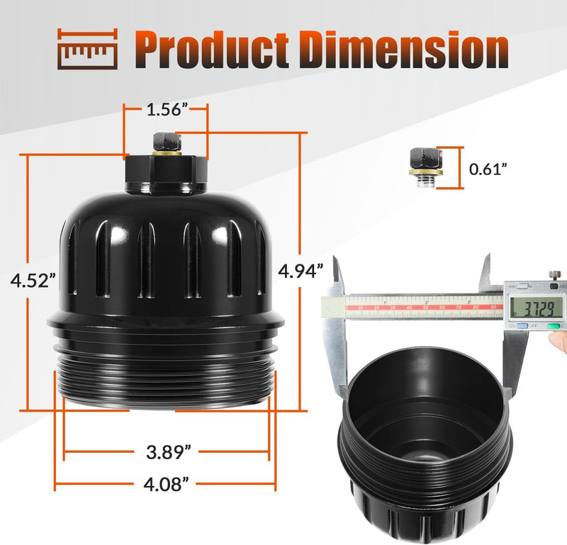 134001 Billet Aluminum Fuel Filter Housing Cap for GM Duramax 6.6L L5P