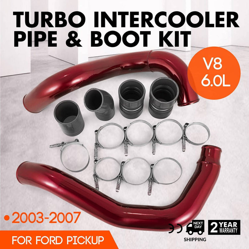 Turbo Intercooler Pipe Boot Kit CAC Tubes for Ford 6.0L Powerstroke 2003-07