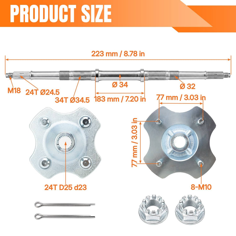 Rear Differential Axle Shaft Wheel Hub Kit for Honda TRX300 TRX300FW 1988-2000