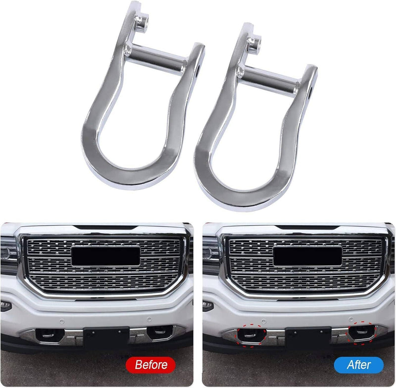 2Pcs Chrome Tow Hooks 84072462 for Chevrolet GMC Silverado Sierra 1500