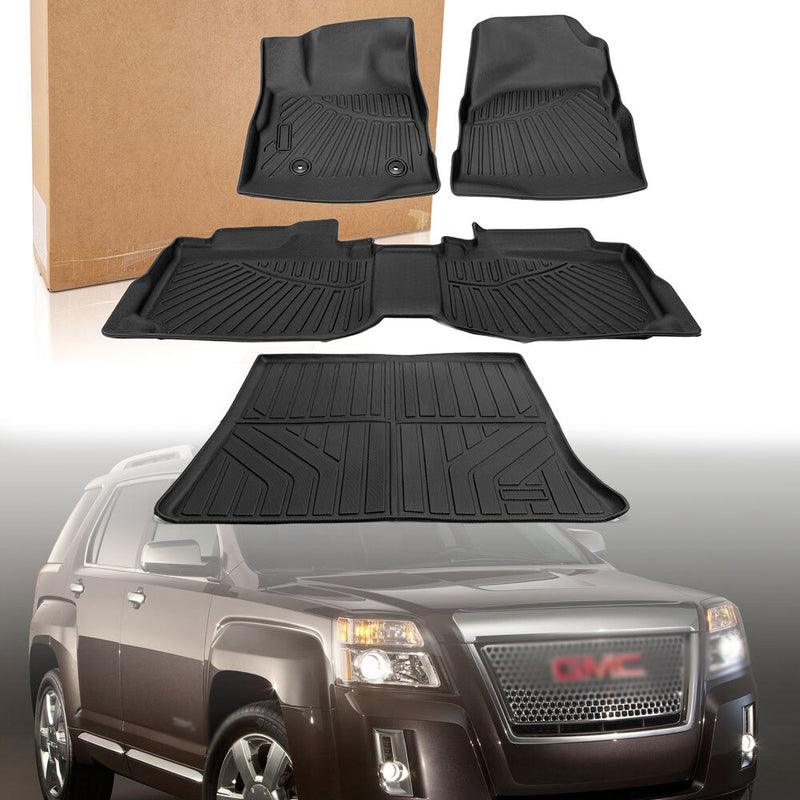 3D Floor Mats & Trunk Mat TPE For 2012-17 Chevy Equinox GMC Terrain All Weather