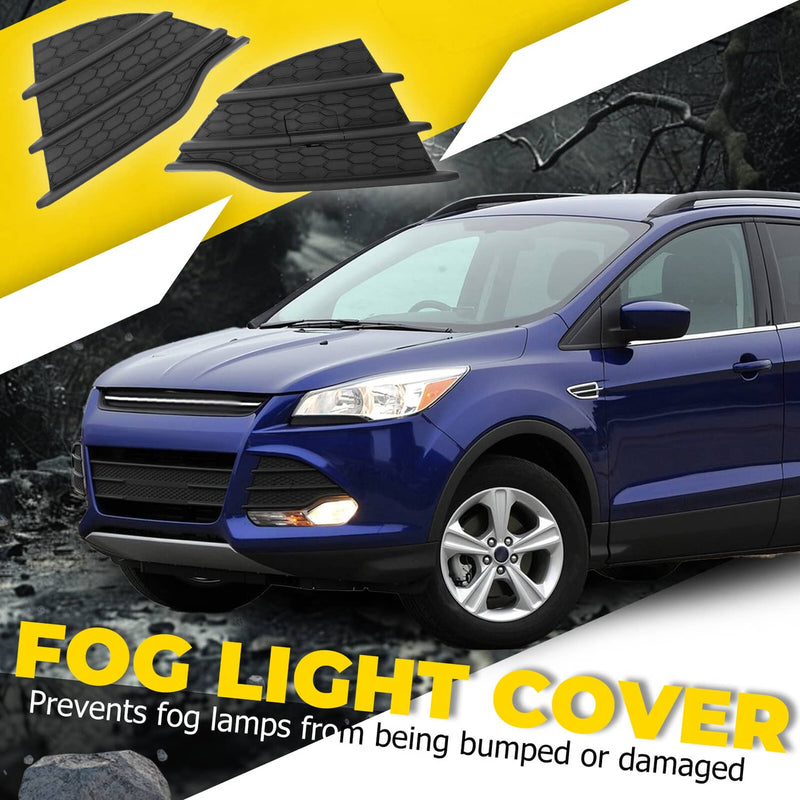 DURAFORCE Front Bumper Fog Light Cover Trim for Ford Escape 2013-2016 Set Pair