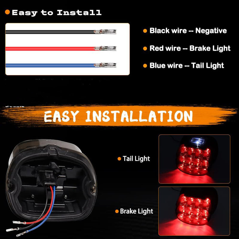 LED Rear Tail Light Brake Smoke for Harley Touring Glide Dyna Softail Sportster