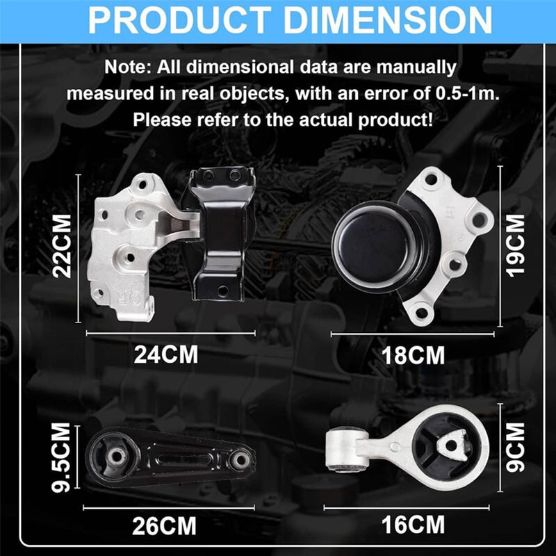 4PCS Engine Motor Trans Mount Set for 2008-2015 Nissan Rogue Sentra 2.5L