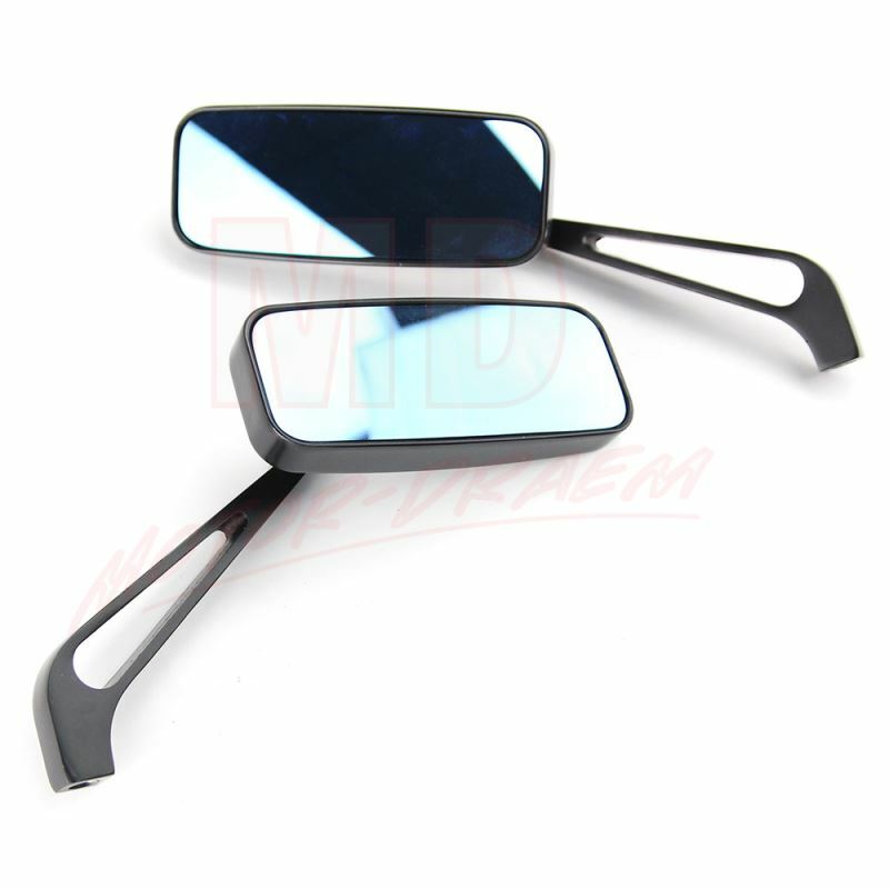 Rectangle Motorcycle Rear View Side Mirrors for Harley Honda Yamaha 8mm 10mm