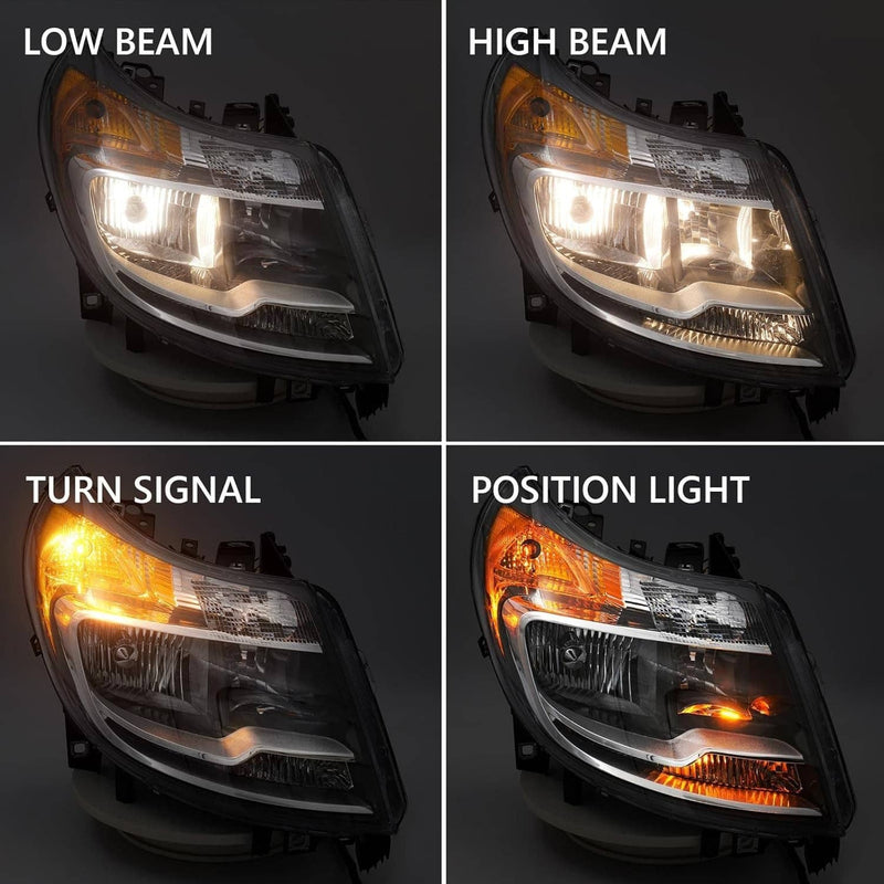 Left & Right Headlights w/ DRL for Dodge Ram ProMaster 1500 2500 3500 2014-2022