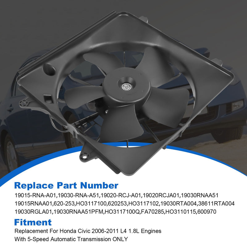 620-253 Radiator Cooling Fan Assembly Driver Side for Honda Civic 1.8L 2006-2011