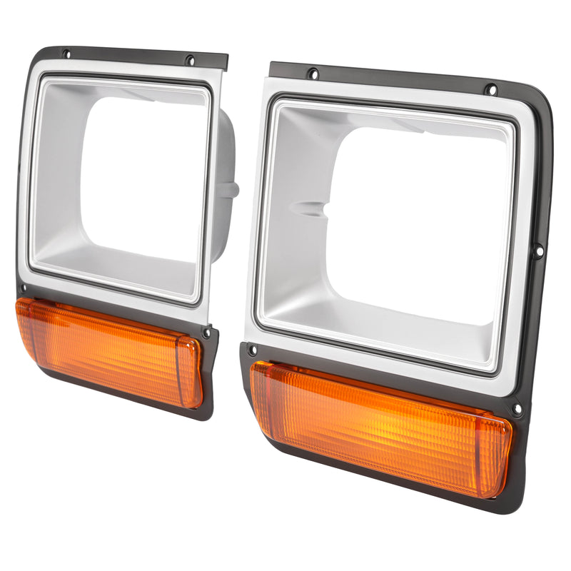 Headlight Headlamp Bezel Pair With Corner Parking Light for Dodge Pickup Truck