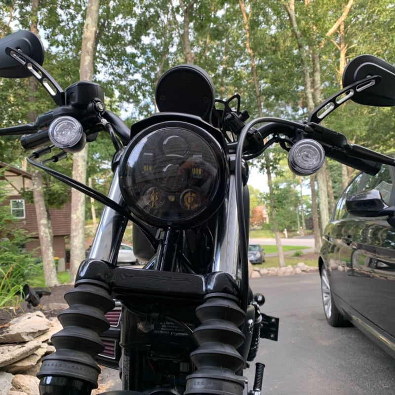 8mm Black Rear View Mirrors for Harley FLSTC FXDB Dyna FXDF Left and Right