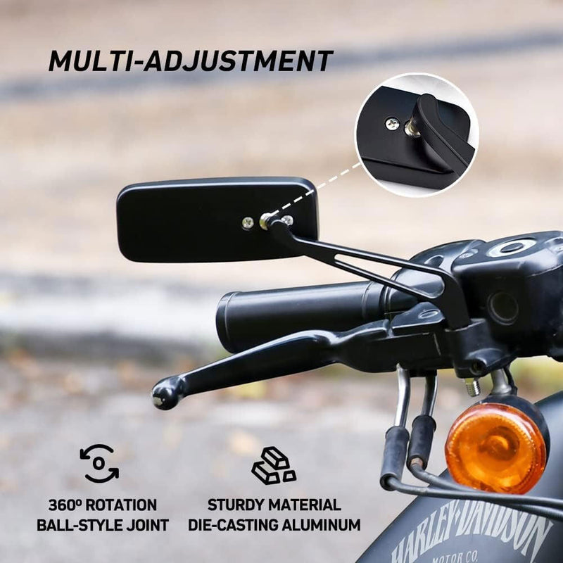 Black Motorcycle Mirrors for Harley Touring Road King Street Glide Softail Dyna