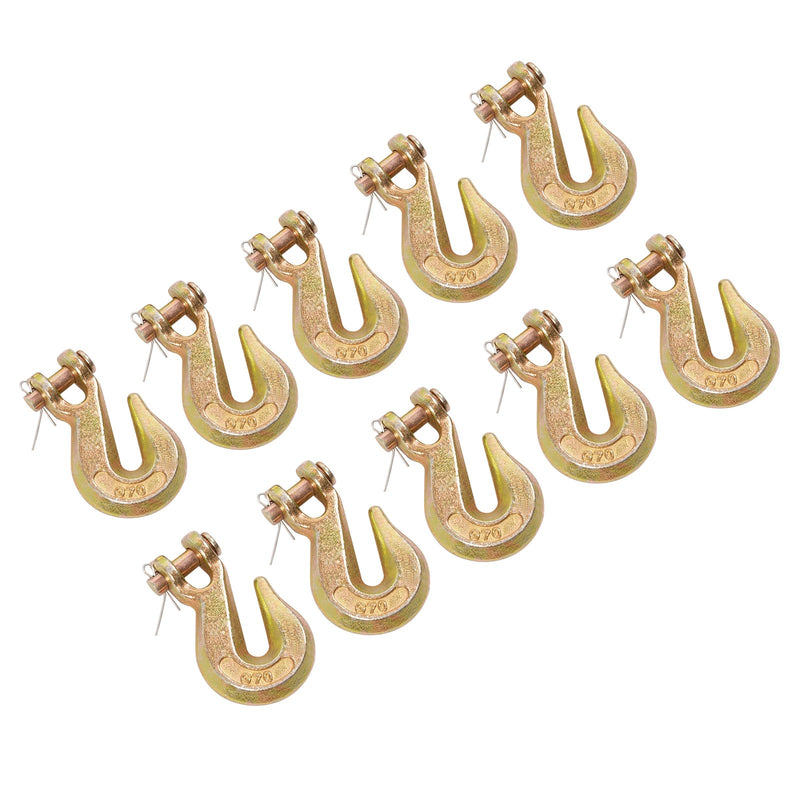 G70 3/8" Clevis Grab Hook Tow Chain Tie Down for Flatbed Truck Trailer 10 Pack