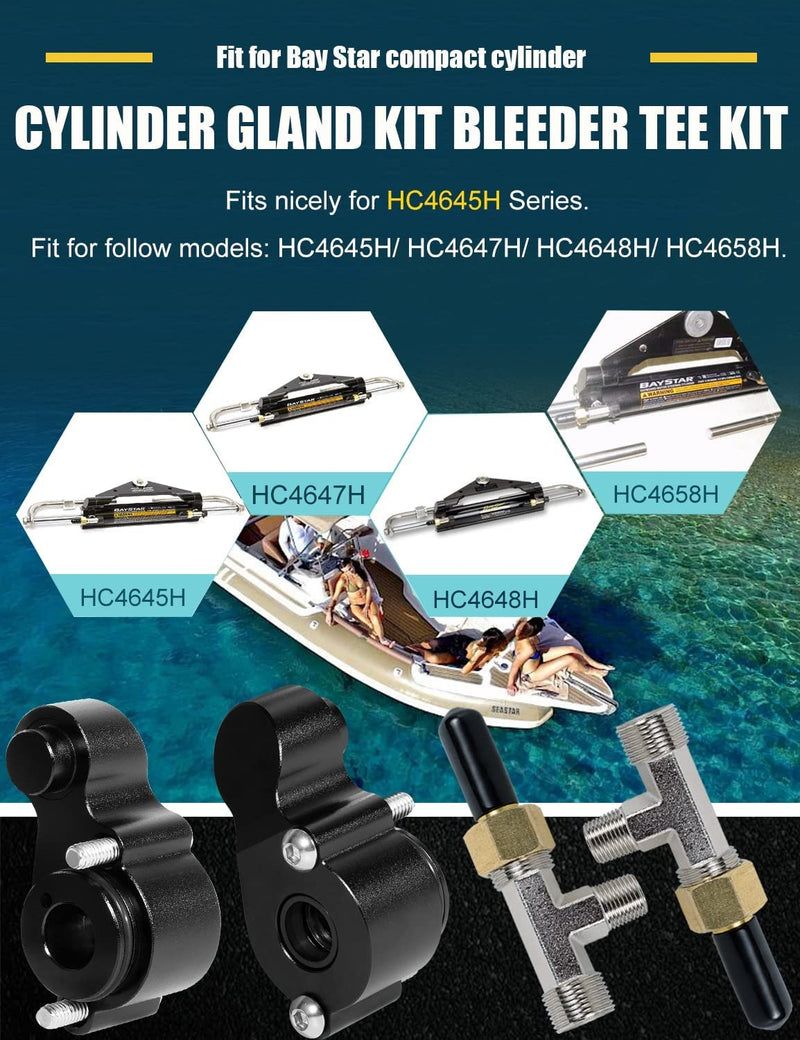 HP4600 Gland Kit HF4202 Bleeder Tee Kit for Baystar Hydraulic Steering Cylinder