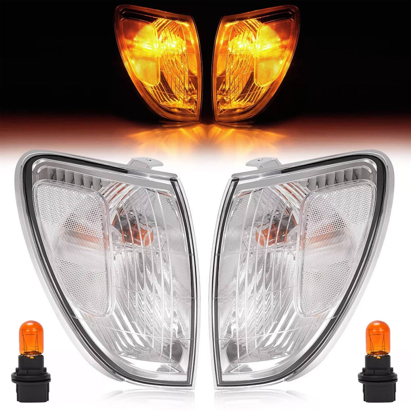 DURAFORCE Front Corner Lights Clear With Bulbs for Toyota Land Cruiser 1998-2004 Pair