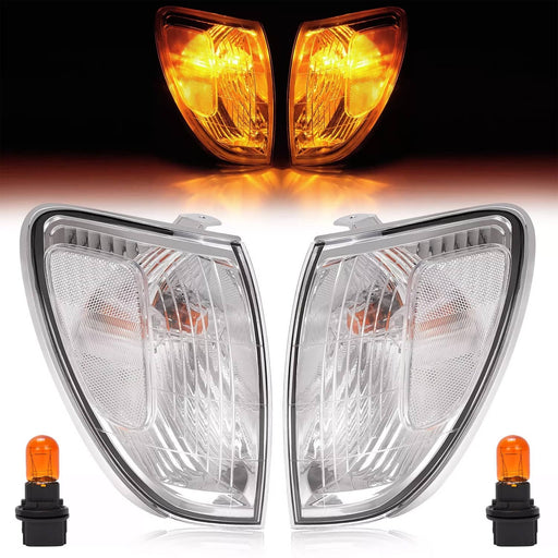 DURAFORCE Front Corner Lights Clear With Bulbs for Toyota Land Cruiser 1998-2004 Pair