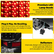 DURAFORCE Full LED Tail Lights Left+Right Black for Toyota Tundra 2007-2013 Pair Set