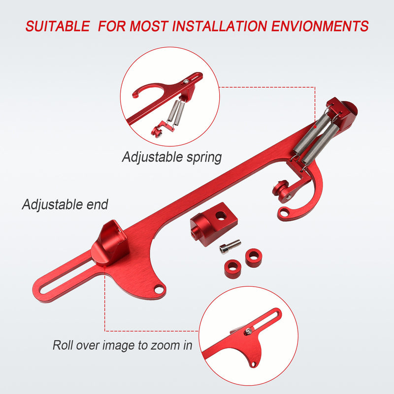 Red Aluminum Throttle Cable Carb Bracket for 4150 4160 Carburetor 350 SBC