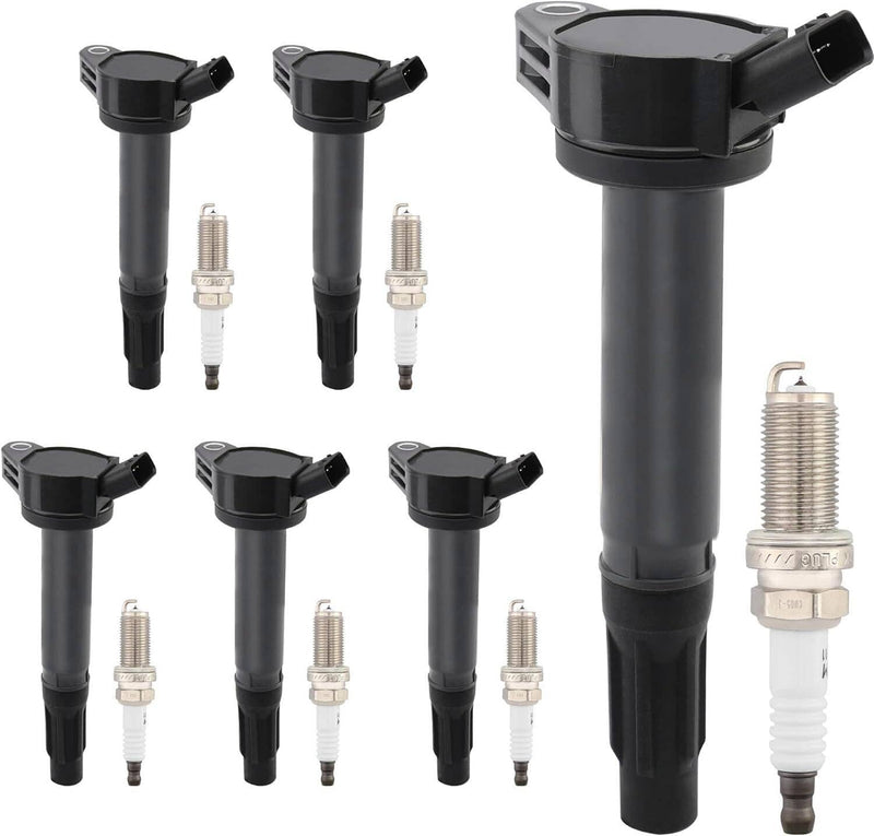 90919A2002 Ignition Coil & Platinum TT Spark Plug for Toyota Lexus Camry 6Pcs