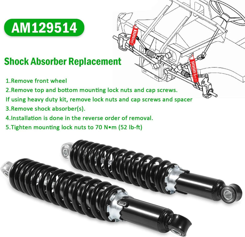 AM129514 Front Left Right Shocks for John Deere Gator TE TH TS TX 2 Pieces