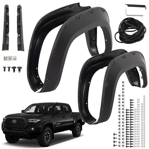 DURAFORCE Fender Flares for 2016-2023 Toyota Tacoma Wheel Flare Cover Protector Mudguards