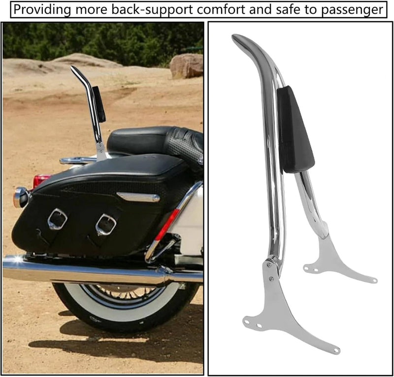 22'' Chrome Backrest Sissy Bar for Harley Road King Electra Glide 1997-2008