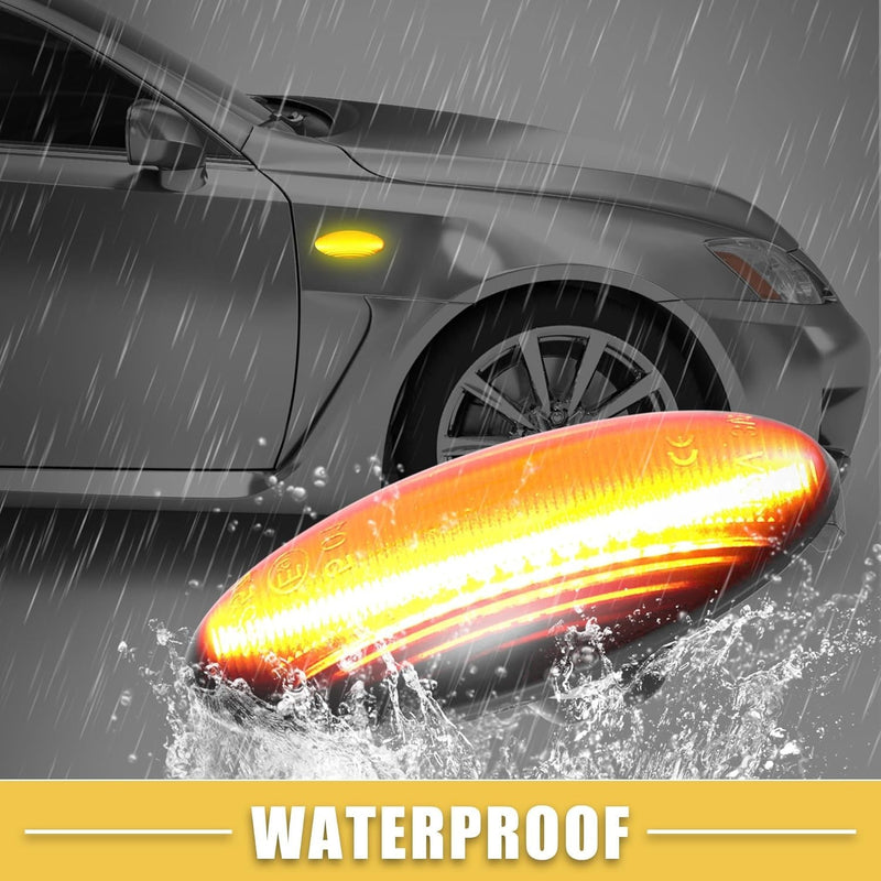 Smoke Lens Amber LED Signal Side Marker Lights for Toyota Yaris Hatchback XP90 2