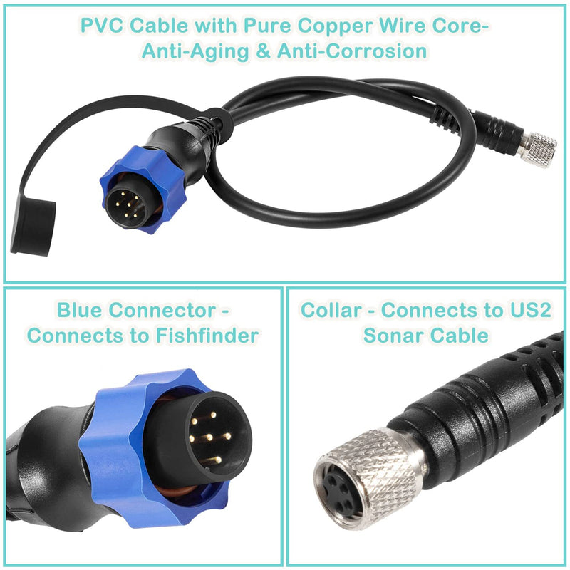 MKR-US2-10 1852060 Universal Sonar 2 Adaptor Cable for Lowrance Fish Finder